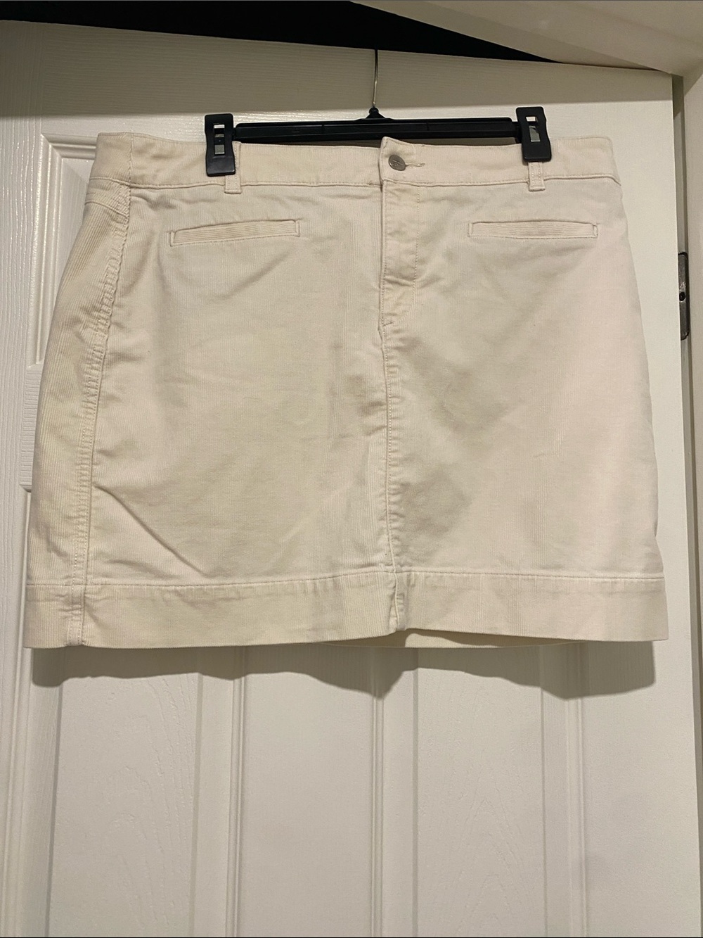 LOFT Off-White Corduroy Mini Skirt